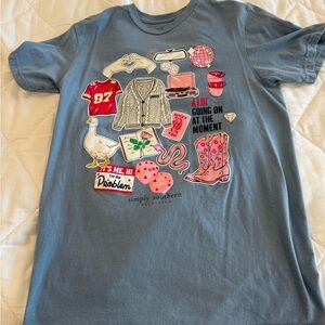 Simply Southern Taylor Swift Tee - Blue with Colorful Graphics